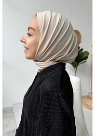 Resim Kahijab Çıtçıtlı Bone - Bej - Standart Bej 