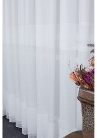 Resim Keten Maya 1/2.5 Normal Pileli Ütü İstemez Kırışmaz Yeni Sezon Salon Oda Tül Perdesi Ekru 