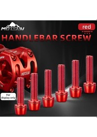 Resim Hightower Motsuv Titanyum Kaplama Alüminyum Gidon Vidaları Kırmızı M5 18 Dayanıklı Kırmızı 