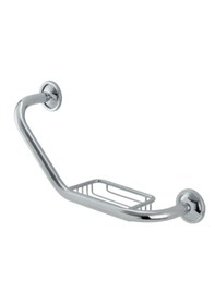 Resim Çelik Banyo Paslanmaz Pirinç Bella Süngerlikli İkili Küvet Tutamağı 40 Cm Gri 