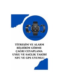 Resim Kablosuz Bluetooth Bağlantılı Kulaklık Ve Dokunmatik Ekran Akıllı Saat Arama Cevaplama 