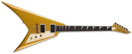 Resim Esp Ltd Kirk Hammett Signature KH-V Metalik Gold Elektro Gitar 