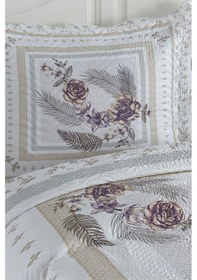 Resim Asya Lila Çift Kişilik Kapitone Yatak Örtüsü 