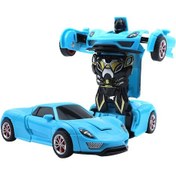 Resim Zilinn Mavi Porsche Çocuk Deformasyon Oyuncak Araba Atalet Etkisi Bir Anahtar Deformasyon Erkek Bulmaca Çarpışma Deformasyon Autobot Altın 