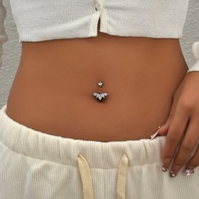 Resim Sentetik Zirkonya Kolye Kadınlar için Göbek Halkası Piercing Takı Plaj Göbek Halkası 