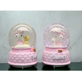 Resim Hello Kitty İçi Dönmeli Püskürtmeli Işıklı Müzikli Kar Küresi Büyük Boy Alk3037 