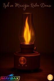 Resim Genel Markalar Shine Usb Girişli Otantik Gece Lambası Taşınabilir Nostalji Bluetooth Hoparlör 