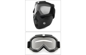 Resim Ebakbak Cross Motosiklet Bisiklet Gözlüğü Açık Kask Maskesi Süngerli Bant Lastikli Jet Maske Şeffaf Cam 