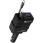 Resim porodo 66W Araç Şarj Cihazı Lightning ve Type-C Kablolu Voltaj Göstergeli 