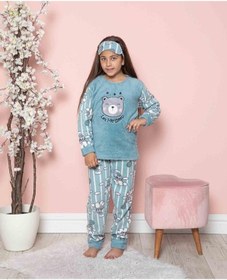 Resim Tarık Kız Çocuk Uzun Kollu Garson Boy Polar Kışlık Pijama Takımı Turkuaz 