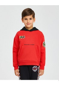 Resim Skechers B Lw Fleece Hoodie Sweatshirt Büyük Erkek Çocuk Kırmızı Sweatshirt Sk242042-600 Kırmızı 