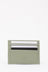 Resim Shaka Mint Yeşil SHK68 Unisex Suni Deri Süper İnce Model Kağıt Para Bölmeli Kredi Kartı Ve Kartvizitlik Kartlık Cüzdan 