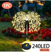 Resim Sunshine022 Bahçe Villa Yol Aydınlatma 240 Led Solar Sensörlü 8 Mod Beyaz Dekoratif Işık Sıcak Beyaz Model 