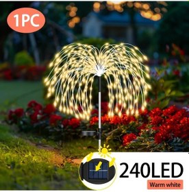 Resim Sunshine022 Bahçe Villa Yol Aydınlatma 240 Led Solar Sensörlü 8 Mod Beyaz Dekoratif Işık Sıcak Beyaz Model 