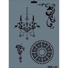 Resim Belle Fusion Mey Ithalat® Rich New Seri N-147 Stencil 35X25 cm 