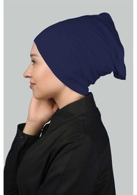 Resim Altobeh Hazır Pratik Geçmeli Uzun Boru Tesettür Bonesi - Saks 