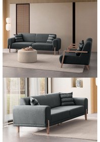 Resim Mocha Koltuk Takımı 3+3+1+1 Antrasit 