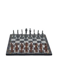 Resim Gifthome Metal Satranç Takımı-seti büyük mısır antik Taş Ve Gri M 