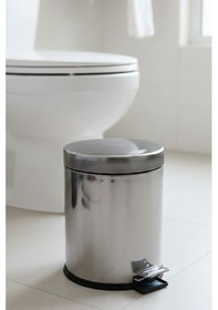 Resim 5 Litre Krom Paslanmaz-pedallı Çöp Kovası Krom 