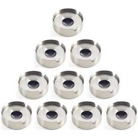 Resim Omnisoft Skoçlu Küçük Boy Küllük Kül Tablası Kapaklı Yuvarlak Paslanmaz 10 Adet 