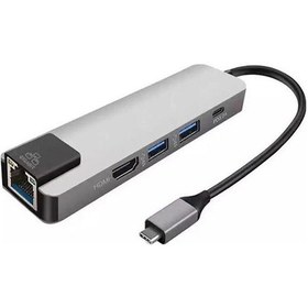 Resim Ally 5In1 Usb 3.1 Type C To Hdmı 2Xusb 3.0 Rj45 Ethernet Dönüştür 