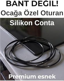 Resim Ankastre Ocak- İndüksiyon ocak- Sızdırmaz Silikon Conta - Bant Değil, Çıkarılabilir & Yıkanabilir - 60-75 cm Ocak Uyumlu ankastre ocak- İndüksiyon ocak kenar silikonu (SİYAH) 