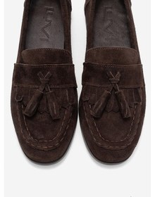 Resim Luvishoes Luvi Shoes Lupen Kahverengi Süet Püsküllü Hakiki Deri Kadın Loafer Ayakkabı Kahverengi 