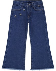 Resim Civil Girls Çiçek Nakışlı 6-9 Yaş Pantolon - Mavi - Mavi / 9-10 Yaş 