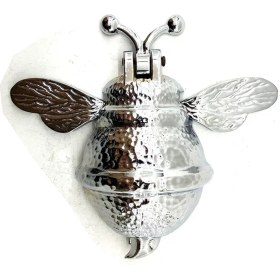 Resim Antika Tarz Dekoratif Pirinç Arı Kapı Tokmağı, Taktak - Büyük, 163X150MM, Nikel 