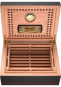 Resim Guevara Karbonfiber Humidor Puro Kutusu Siyah 40s 