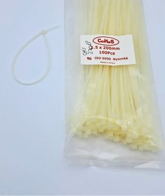 Resim Cırt 2,5 Mm X 200mm Kablo Bağı İthal Beyaz 1 Paket 100 Adet Unıversal Cc Siyah 