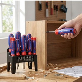 Resim Workpro Wp200551 21 Parça Cr-v Duvar Askı Aparatlı Profesyonel Manyetik Tornavida Seti 