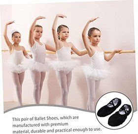 Resim Milisten 2 Çift dans ayakkabıları kanvas bale ayakkabıları bale daireler ayakkabı bayan ev terlikleri kız çocuk terlik kadın yoga ayakkabıları bale ayakkabıları yürümeye başlayan çocuk tayt 