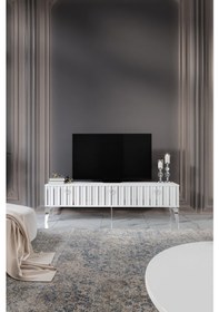 Resim 150 CM DUBAİ MDF MEBRAN KAPAK BEYAZ GÜMÜŞ 