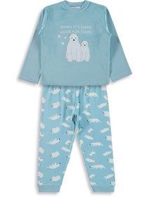 Resim Dorka Golsut Kutup Ayısı Basıklı 3-11 Yaş Pijama Takımı - Mavi - Açık Mavi / 7-8 Yaş 