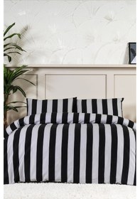 Resim Elart Brad Nevresim Takımı Çift Kişilik Digital Baskılı %100 Pamuk Saten 4 Parça 200x220 Cm Antrasit Antrasit 