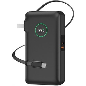 Resim Wiwu Wi-p049 Noble Serisi Type-c Kablolu Dijital Led Göstergeli Powerbank Pd 35w 10000mah Siyah 