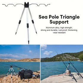 Resim Ayarlanabilir Alüminyum Balıkçılık Çubuğu Tutucu - Dış Mekan, Derin Deniz Balıkçılığı için Dayanıklı Tripod Standı | Dayanıklı, Hafif Tasarım | 4 Mevsim, Balıkçılık Gea için Uygun 