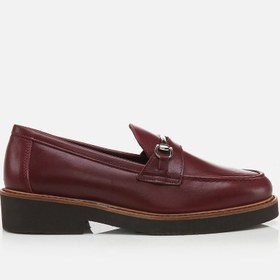 Resim BORDO-MAROON, , Hakiki Deri Bordo Kadın Loafer 