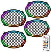 Resim BTL OTOMOTİV Midrange Kapağı Neon Pixel Ledli Animasyonlu Kumandalı Oval 4 Adet 