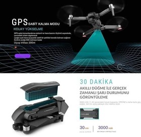Resim 4K Ultra HD Taşıma Çantalı Drone Havada Sabit Kalabilen Katlanabilir Kameralı Drone 30 Dakika Uçuş 