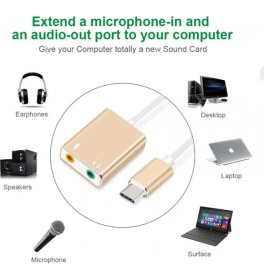 Resim Keepro Typec ses kartı type-c sound card typec mikrofon kulaklık ayırıcı 