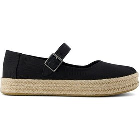 Resim Espadril / Keten Kadın 10021878 Toms Carolina Mary Jane Espadrille Black Siyah 