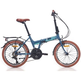 Resim Bianchi F021 20 Jant 21 Vites Katlanır Bisiklet Koyu Mavi - Celeste 