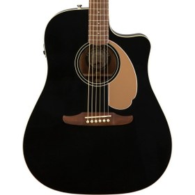 Resim Fender Redondo Player Elektro Akustik Gitar - Jetty Black / Walnut 