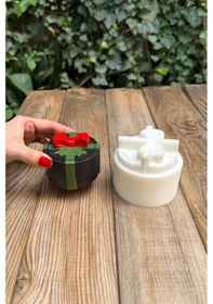 Resim Dairesel Paket Kapaklı Silikon Kap Kalıbı Beyaz 