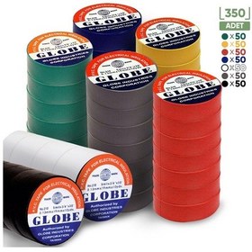 Resim Globe Pvc Elektrik İzolasyon Bant "0.13x19x10yrds" 350'li Her Renk 50 Adet 