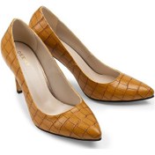 Resim Deery Sarı Kroko Stiletto Kadın Topuklu Ayakkabı - 02029zsrım05 Sarı 
