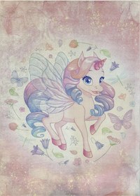 Resim Çocuk Odası Halısı Unicorn Desenli Pembe Mor Dijital Baskı Kaymaz Makinede Yıkanabilir Kız Oyun Halı Pembe 