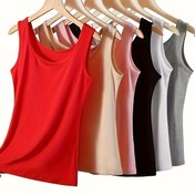 Resim Kadınlar için 6 Parça Sonbahar ve Kış Artı Boyutlu Tank Topları Seti, Çok Yönlü Kolsuz Crop Top İç Giyim 